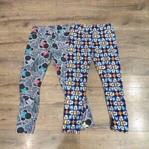 + LuLaRoe Women's OS One Size Mickey Mouse Disney 2 Pairs Leggings